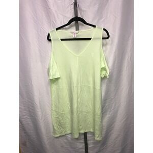 Victoria's Secret Women's Light Green Cold Shoulder V-Neck Tunic Top XL